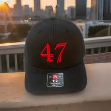 Trump 47 Hat Richardson 112 Trucker Hat Red 3D Embroidery, Adjustable Cap