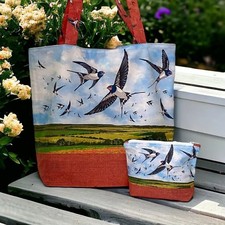 Sewing Kit - Totally Tote Bag by Amber Makes - Swallows in the Sky