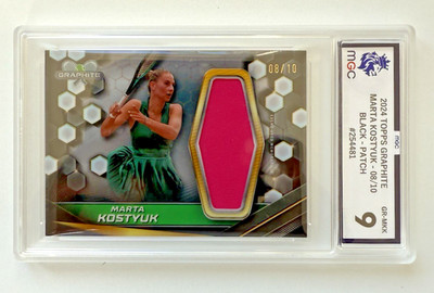 2024 Topps Graphite Tennis Marta Kostyuk White Relic Event Chrome /10 MGC 9