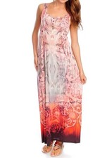 One World Live & Let Live Orange Maxi Dress Womens M Mermaid Knit Evine Boho