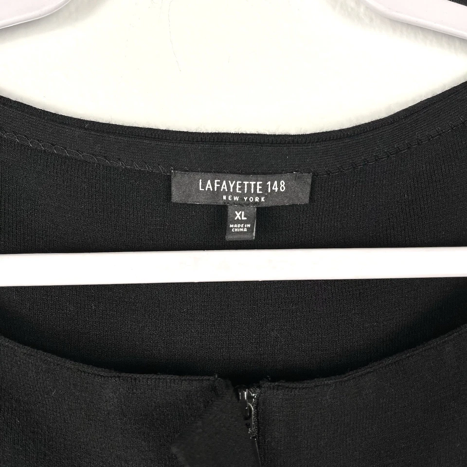Suéter cárdigan largo manga 3/4 tejido negro XL Lafayette 148 para mujer Foto 4 de 4