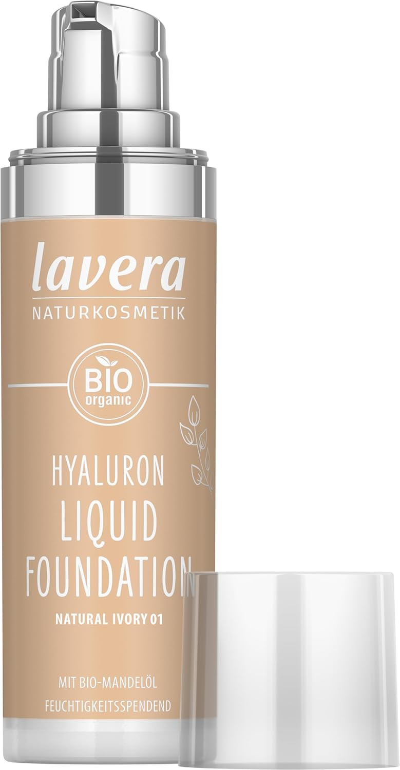 lavera Hyaluron Liquid Foundation - Natural Ivory 01 - hyaluronic acid and almo