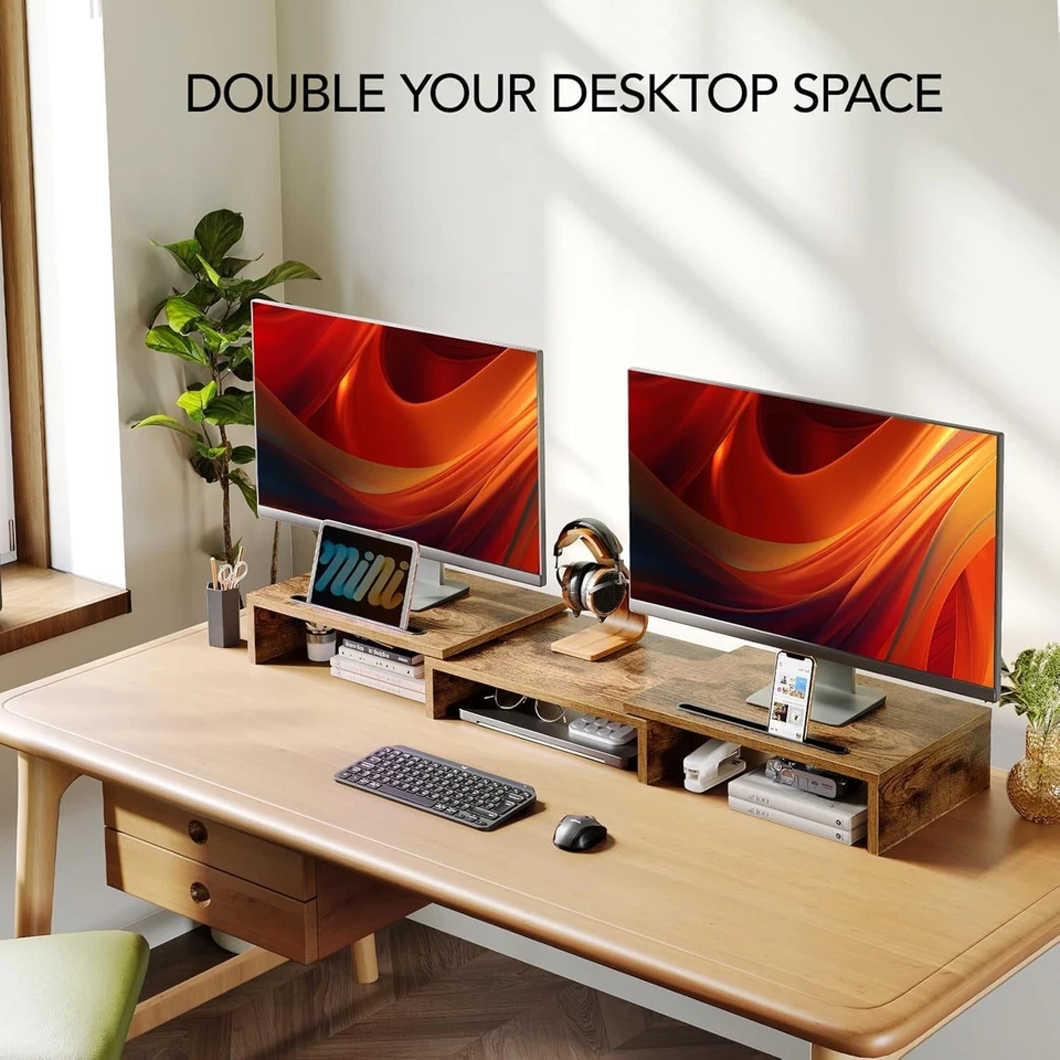 Functional Dual Monitor Stand for Office Supplies - Image 4 of 4