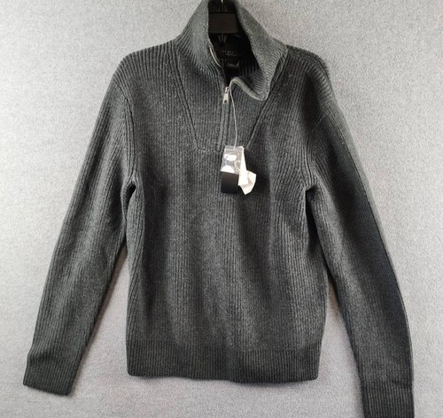 The Men's Store at Bloomingdale's Merino Wool Quarter Zip Sweater M Seaglass