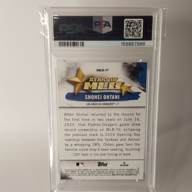 2025 Topps Update Series Stars of MLB Shohei Ohtani #SMLB-77 PSA 9 view 2