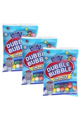 3 Bags - Americans Original Dubble Bubble Gum Balls Fruit Flavors 4.4 oz Each