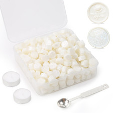 300Pcs Pearl White Sealing Wax Beads Set for Wax Seal Stamp with Candles and Mel