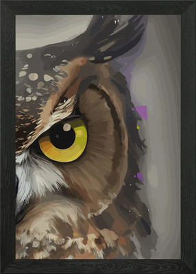 Wütende Eule Nahaufnahme gerahmtes Wandbild Poster Leinwanddruck Bild