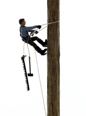 N Scale Logging Figure Tree Topper High Climber Finished