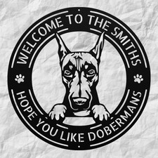 Personalized Doberman Metal Sign Custom Dog Decor for Home or Pet Lovers Gift