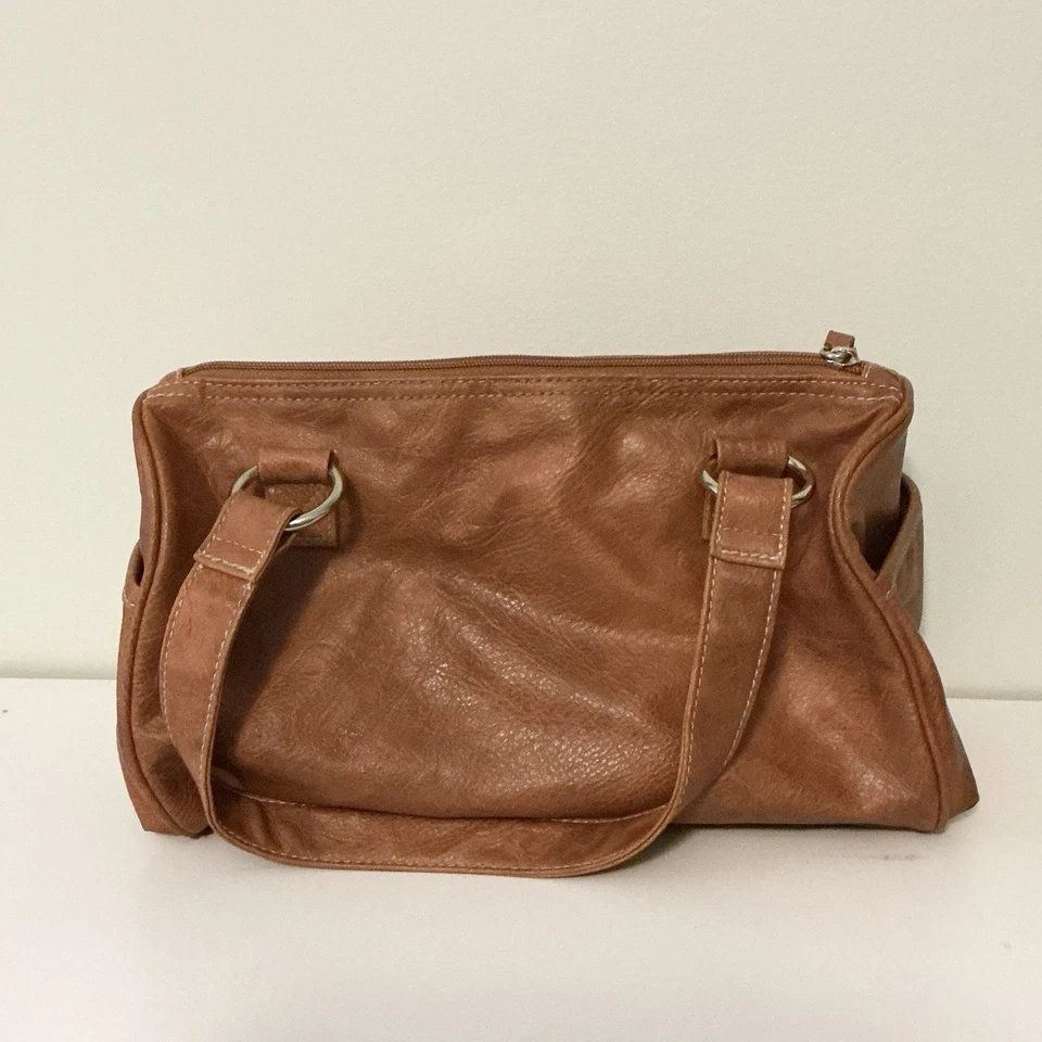 Bolsa de mão vintage Bongo couro sintético cravejada dourada marrom anos 90 Y2K - Imagem 2 de 4