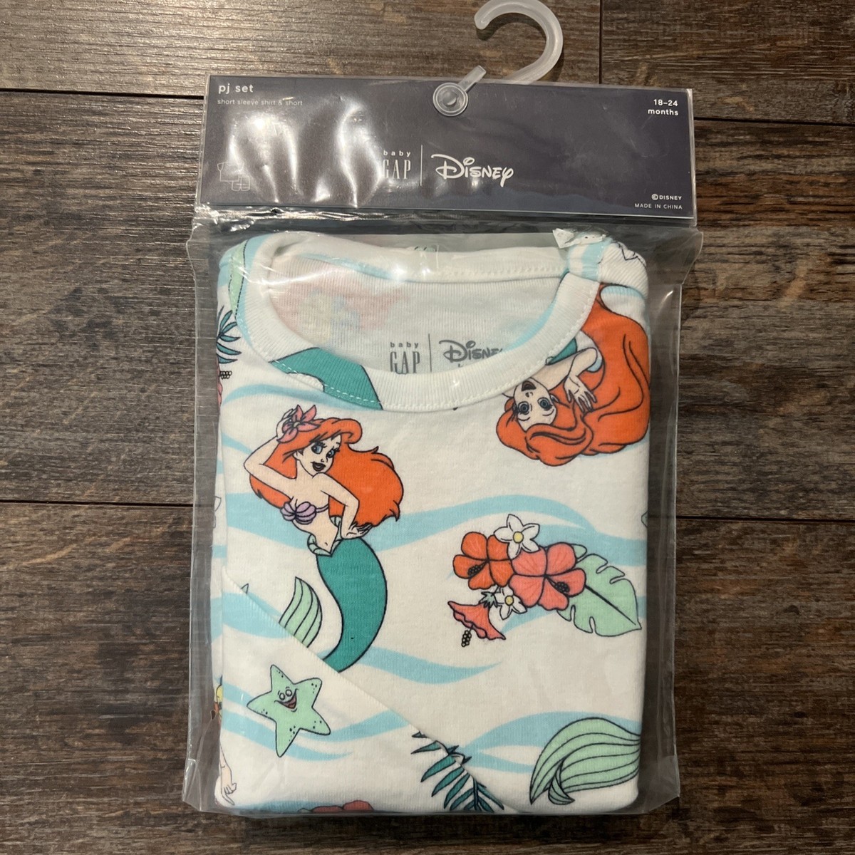 Baby Gap Disney PJ Set S/S Shirt Short, 18-24m, Little Mermaid