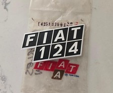 Fiat 124 Sedan Wagon Berlina Familiare Special Rear Badge Emblem Nos New