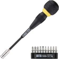 2200MBH120K01 - BALL GRIP Interchangeable Ratchet Screwdriver 10PC. Bit Set