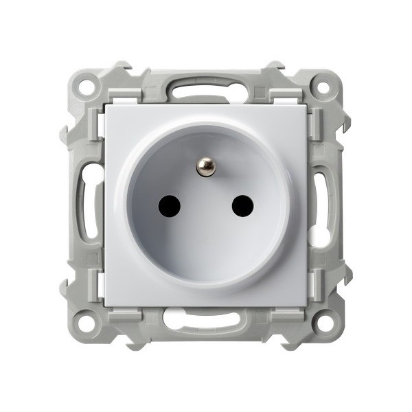 SZAFIR White Module 1x Socket (Z/U) ZICISKI Screw Terminals 16A