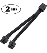 2x PCIe 8-Pin Female to Dual 8-Pin 6 2 GPU Power Splitter Cable 16AWG