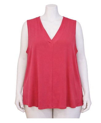 $39 NWT Worthington Womens Plus Size 2X Sleeveless V-Neck Blouse Coral Salmon