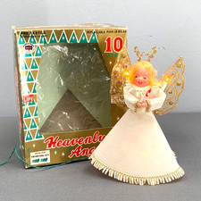 VTG Noma MCM Heavenly Angel Christmas Tree Topper Lights Up Stars Holiday Retro