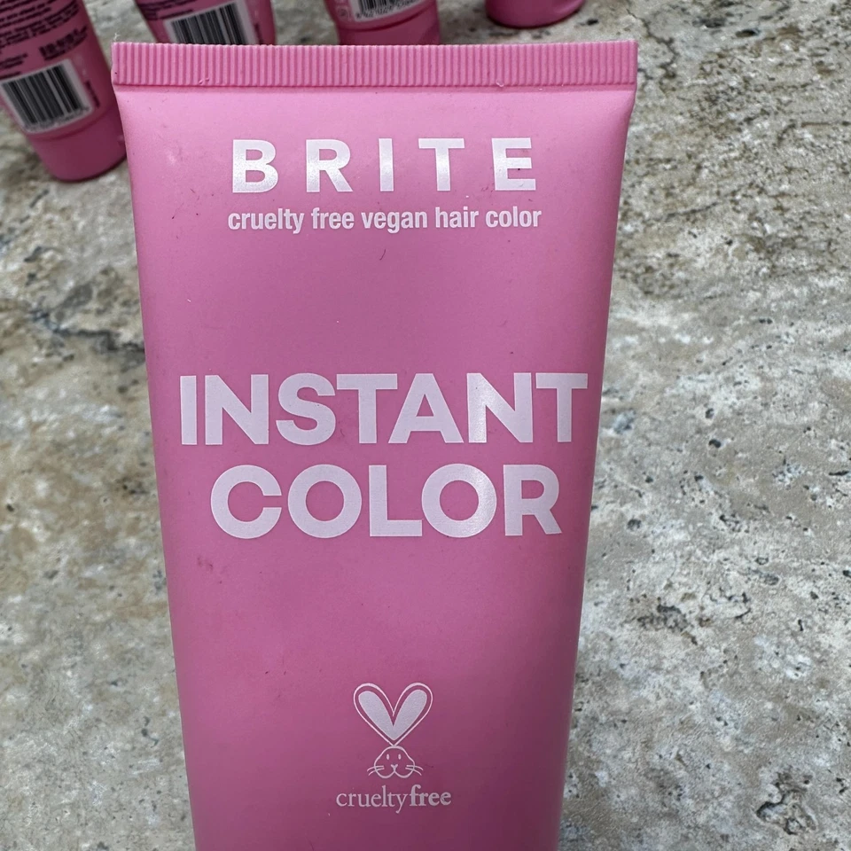 Tinte para el cabello semi permanente vegano 5 unidades Brite color instantáneo rosa pastel 3,38 fl oz Foto 3 de 4