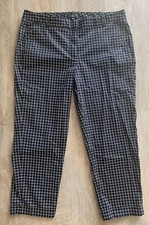 Talbots Women  s Size 14 Modern Black White Geometric Print Pants Pockets EUC