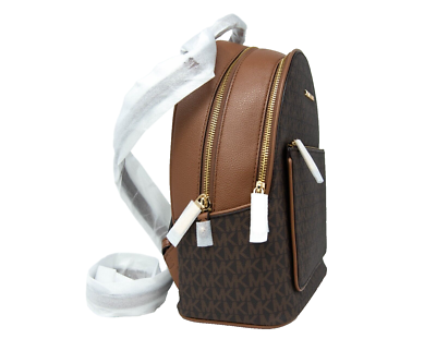 Michael Kors Adina Signature Backpack MK Leather PVC Logo | eBay