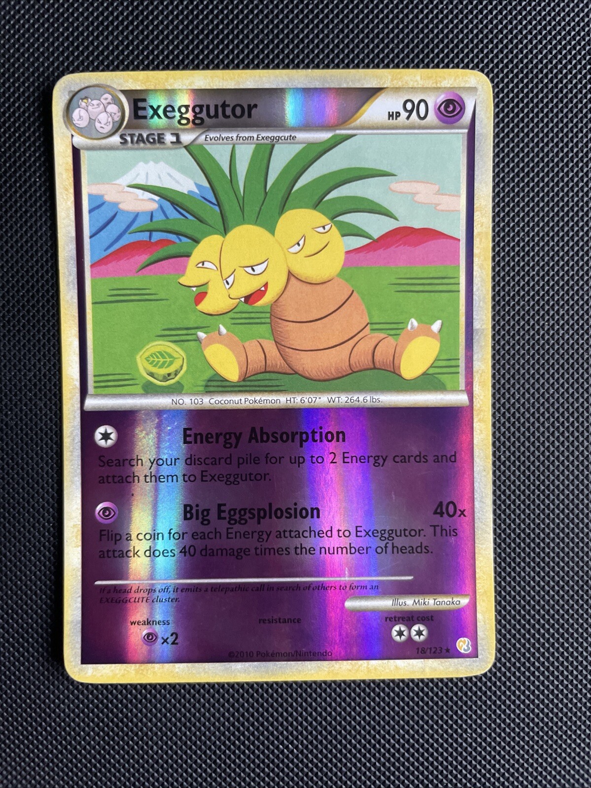 Pokemon Card Exeggutor 18/123 HeartGold SoulSilver HGSS Reverse Holo Rare LP