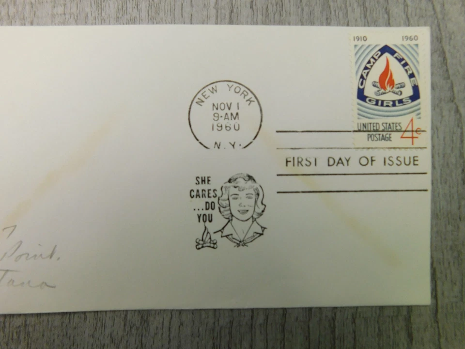 First Day Of Issue Camp Fire Girls New York 1960 Vintage Stamp Envelope Cover - Image 2 of 4