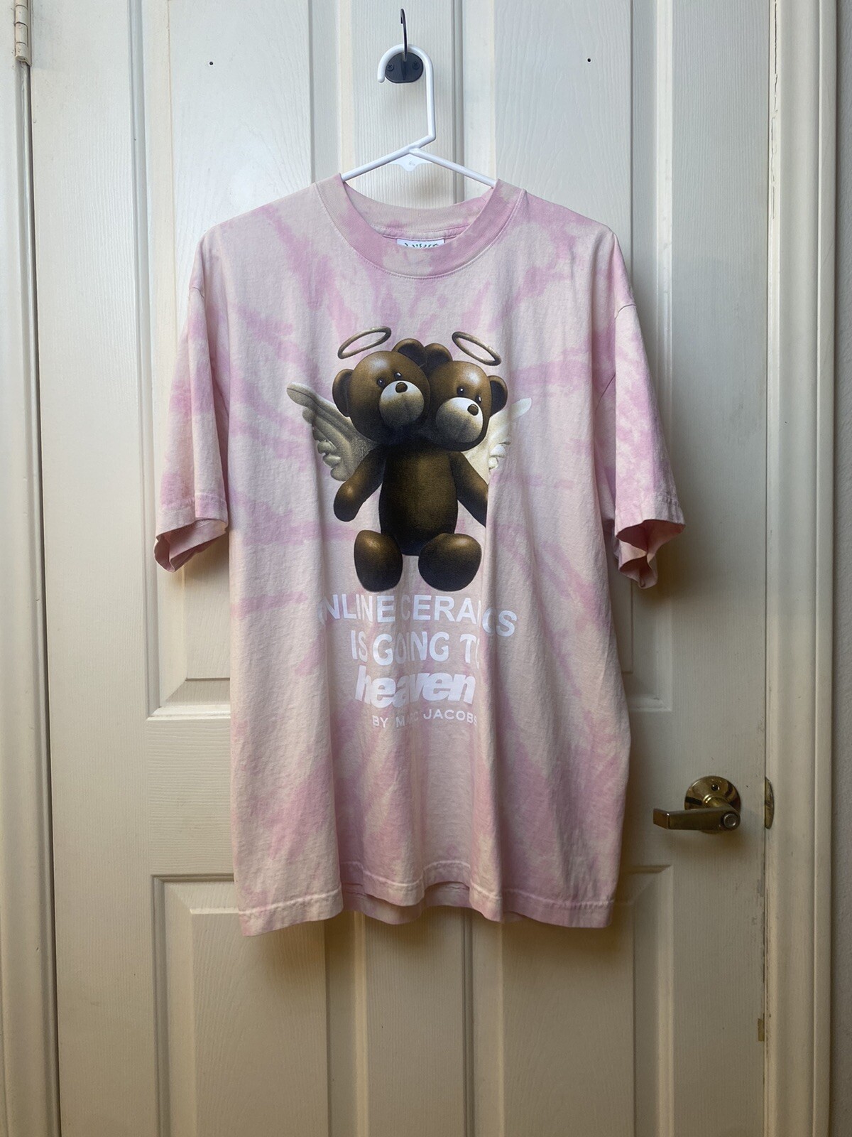 Online Ceramics x Marc Jacobs Mens L Going to Heaven Pink Tie Dye T-Shirt-image
