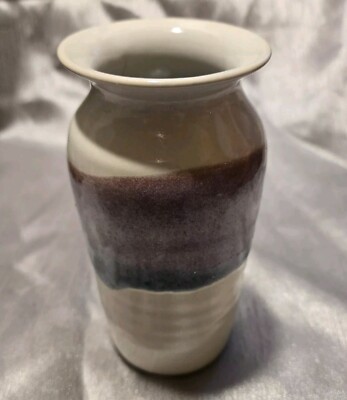 BRUNING POTTERY Studio Art Ceramic Stoneware Drip Glaze Vase 