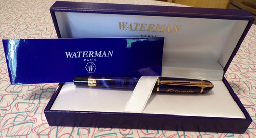 Vintage WATERMAN Paris Phileas Blue Marble Made in France Seagate Tintenroller - Bild 11 von 11