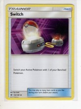 SWITCH TRAINER SUN & MOON BASE SET POKEMON CARD 132/149 MP-HP