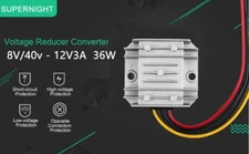 DC 8V/40V to DC 12V 3A 36W Converter DC-DC Buck Boost Voltage Regulator Reducer