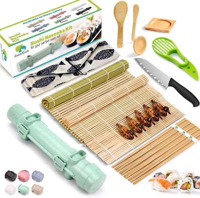 Kit Para Hacer Sushi 22 En 1 Kit De Bazuca Para Hacer Sushi Con Esteras De Bambu