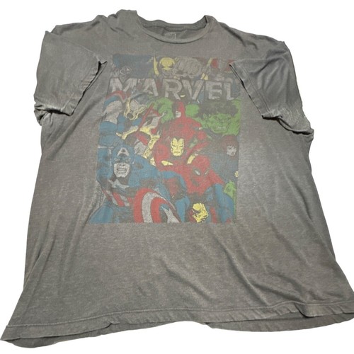 Marvel Comics Superheroes Faded Gray Graphic T-Shirt Men's Size 3XL (READ) - Picture 3 of 12