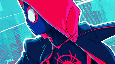 Superheroes spiderman into the spider verse Stitched Gaming Mat Desk 18237