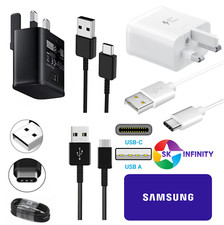 100% Genuine Samsung FAST Charger Plug OR Type C USB Cable Galaxy S8 S8+ S9+ S10