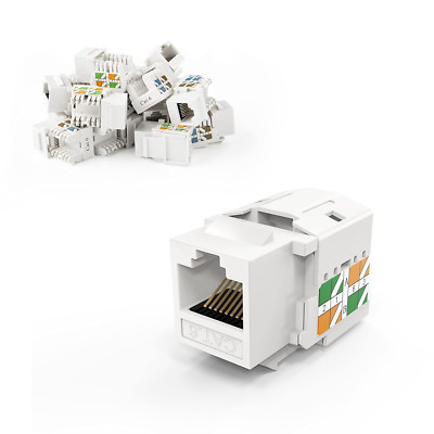 Cat6 Keystone Jack RJ45 Keystone Jack, 20-Pack Keystone Cat6 Modular Female Conn