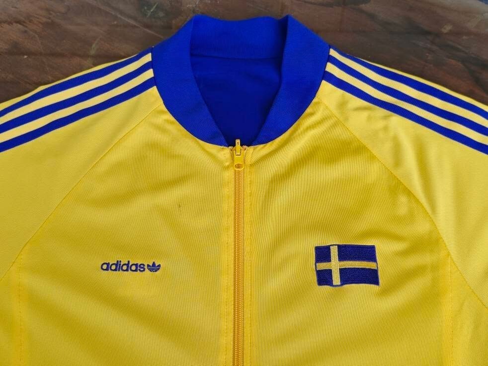 SWEDEN 2008 EURO ADIDAS DOUBLE SIDED REVERSIBLE TRACK TOP JACKET L
