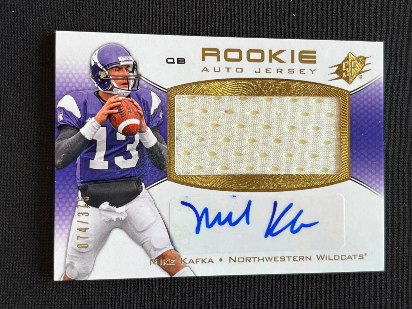 Mike Kafka SPx #123 Autograph Patch Jersey