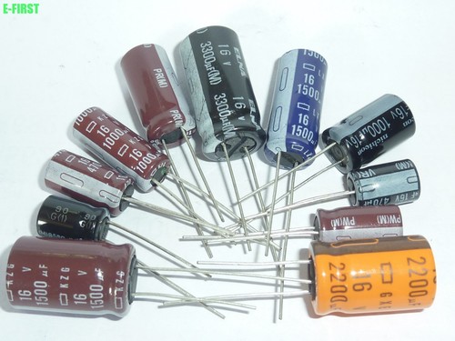 Kit Surtido Condensador Electrolítico Radial 16V 10Valor 100 piezas Todo Japón Taiwán - Imagen 4 de 4