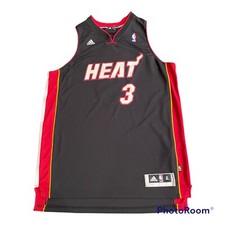Miami Heat Dwyane Wade Adidas Black Sewn Swingman Basketball Jersey Mens XL
