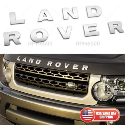 For Land Rover Front Hood Nameplate Logo OEM Emblem Letters Badge Titan Silver