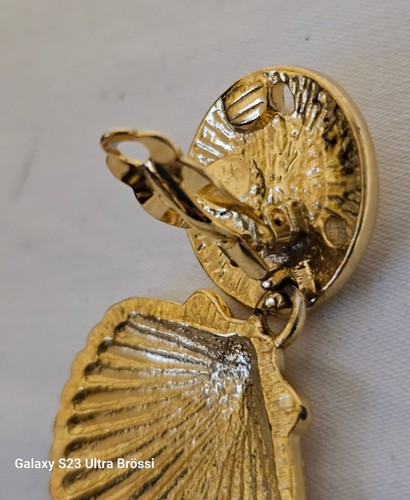 Kenneth Jay Lane Ohrclips -hochwertig Vergoldet Clips Muschel Strandliebe - Bild 6 von 12