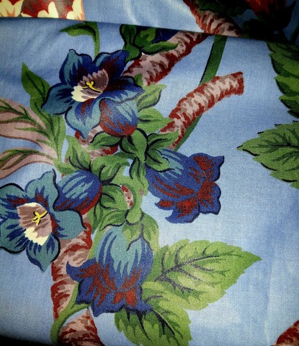 Vintage Light Upholstery Fabric Floral Bloomcraft 2.5+ yds Shabby chic Cottage - Picture 5 of 8