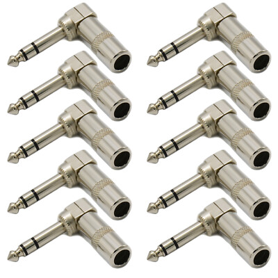 10,1/4 Stereo Plug TRS Right Angle 90 degree phone Connector