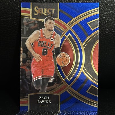 Zach LaVine 2023-24 Panini Select Premier Blue Prizm Base Set #185 Bulls Star