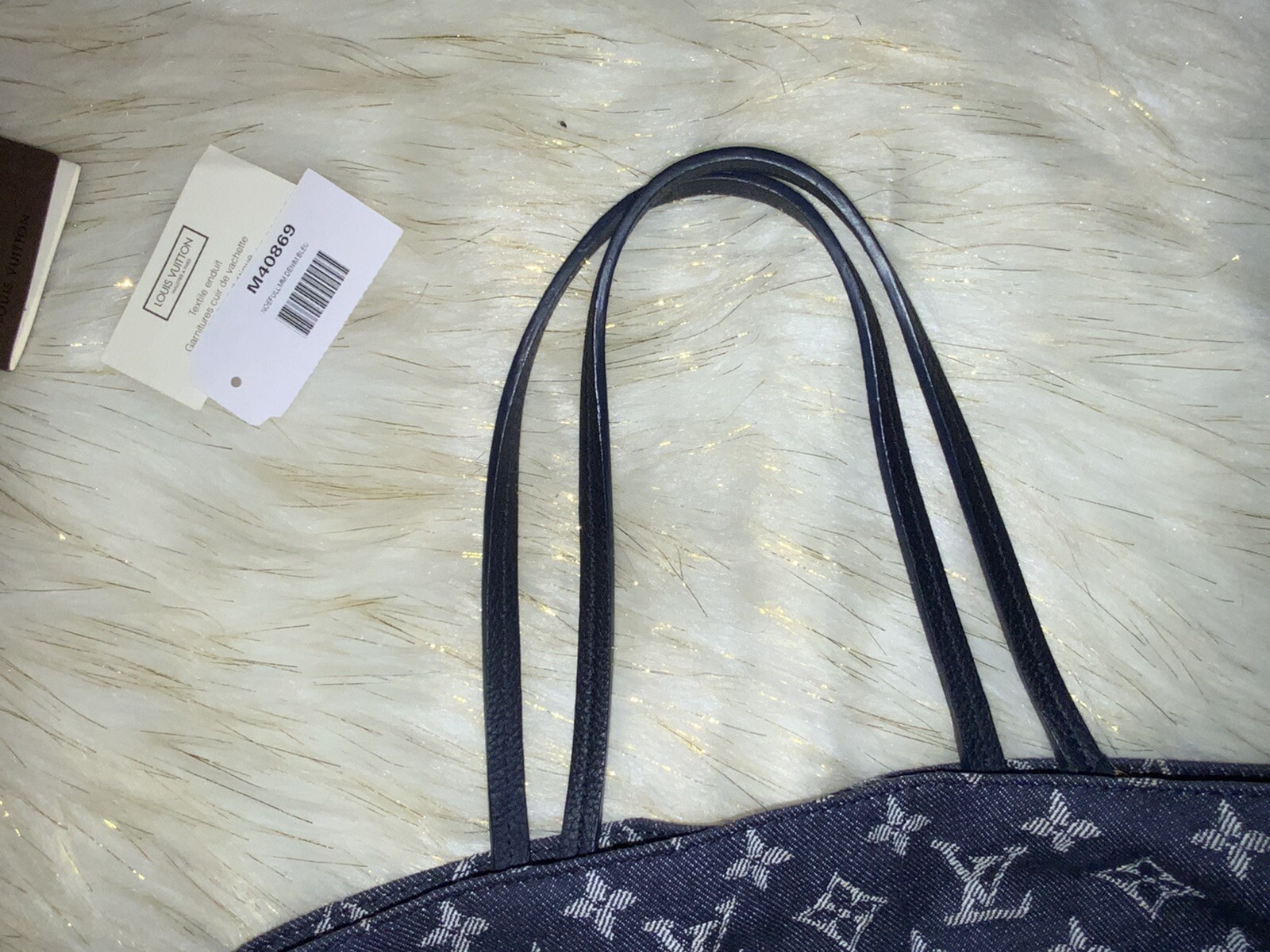 LOUIS VUITTON Monogram Denim Noeful MM Handbag Drawstring 2WAY,Extra Strap  & COA