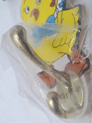 Vintage '80s Nursery Wall Hook Coat Hanger Wood Chick Colorful Made Taiwan 4" - Picture 4 of 8