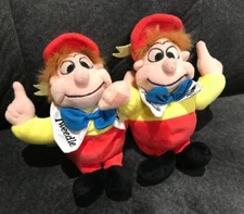 Alice In Wonderland Tweedle Dee & Tweedle Dum Bean Bag Plush Disney Store- Tags
