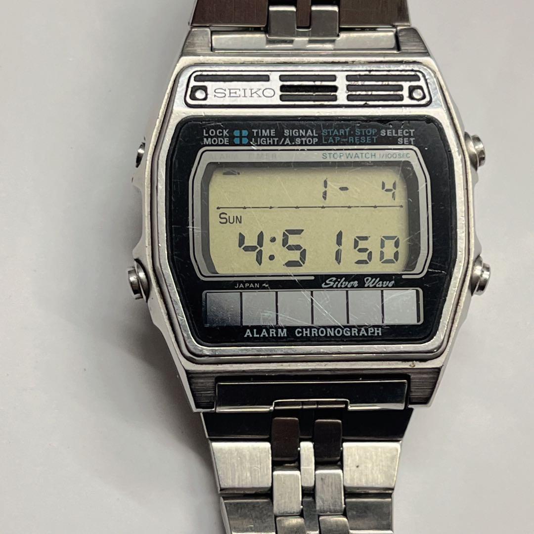 Seiko Silverwave A258-5000 Vintage Chronograph Digital Blk